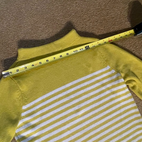 Boden mimosa yellow and white striped wool sweater with mock neck - Picture 9 of 16
